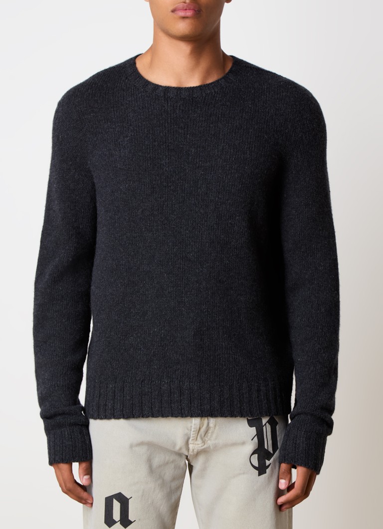Palm Angels Fine-knit pullover in cashmere blend with knitted-in logo