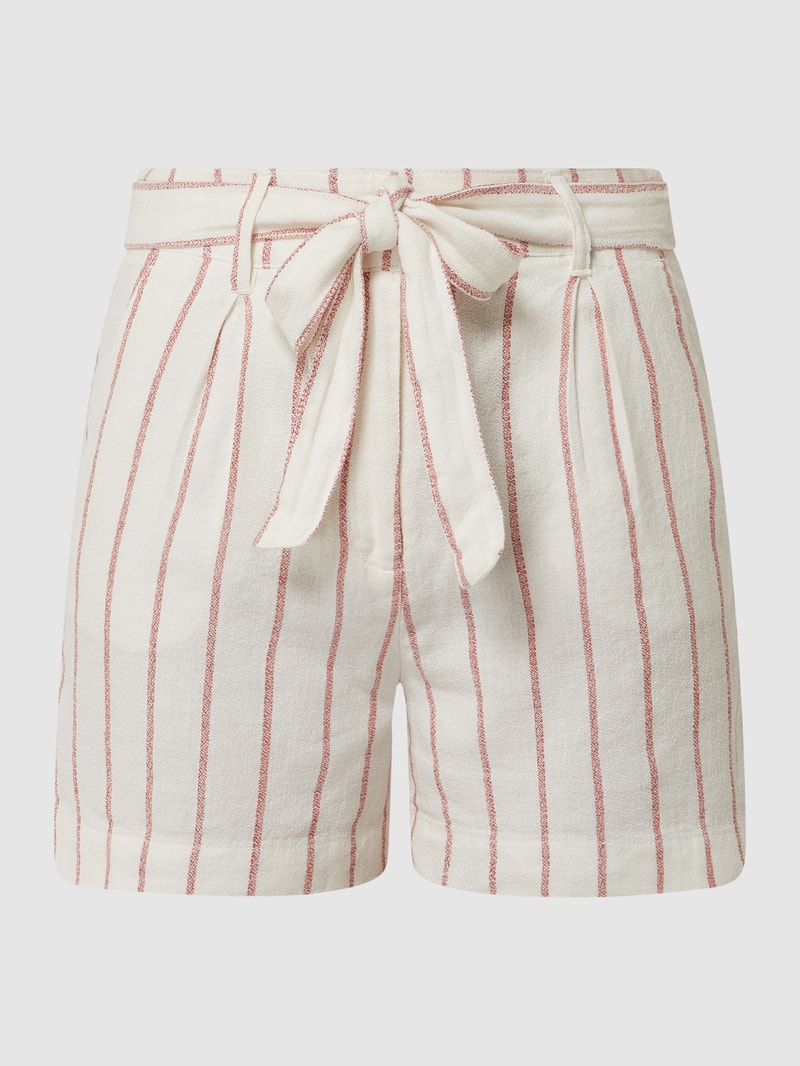 Shorts aus Baumwoll-Leinen-Mix in offwhite