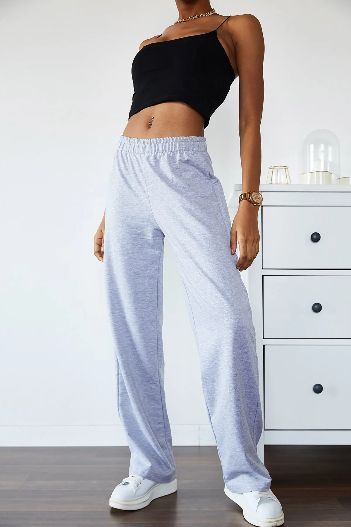 XHAN  Übergroße und locker geschnittene Jogginghose für Damen mit hoher Taille 1KZK8-10878-03
