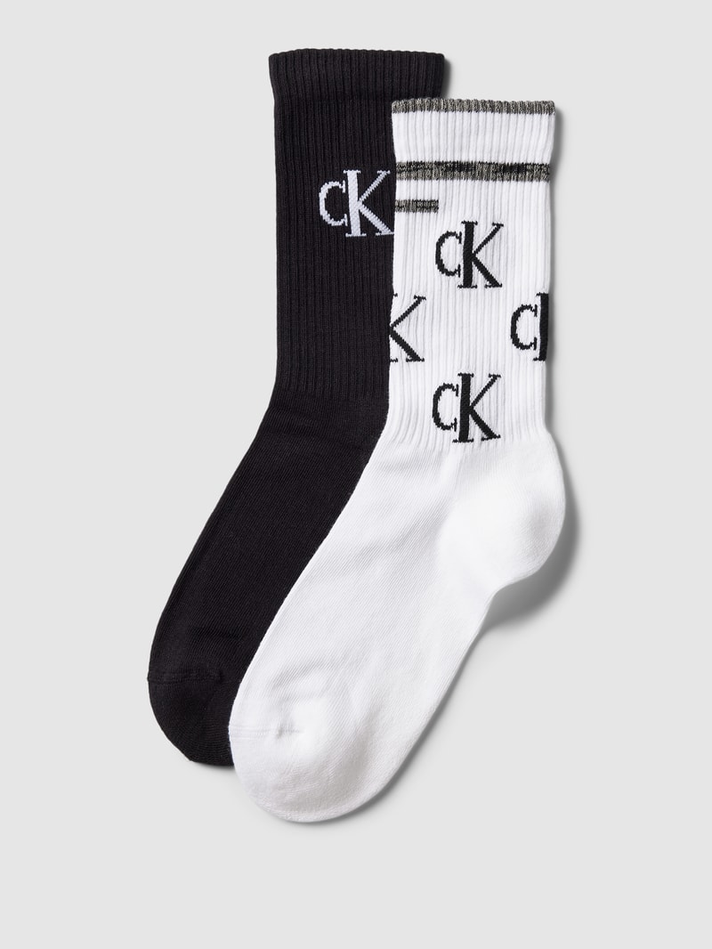 Socken mit Label-Details im 2er-Pack in weiß