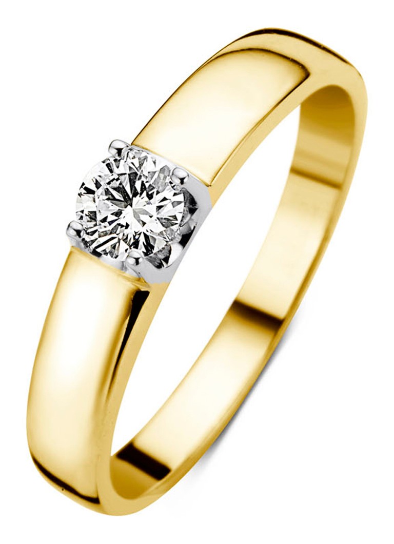 Diamond Point Yellow gold solitaire lab-grown diamond ring, 0.30 ct. 0.30 ct diamond Lab-grown diamond