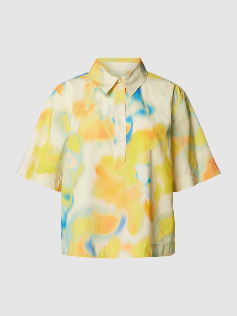 Blusenshirt mit Allover-Print Modell 'NELINAA' in gelb