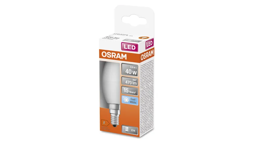 OSRAM LED STAR CLASSIC B 40 FR 4.9 Watt/2700 K E14