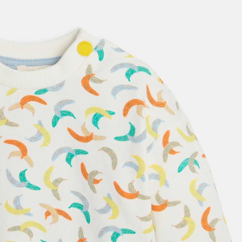 Sweat bébé écru à motifs bananes blanc Catimini