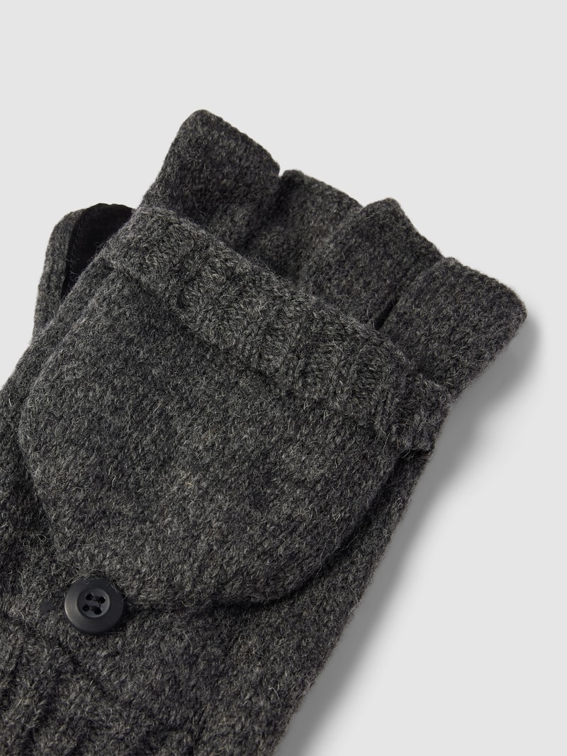 Handschuhe aus Lammawolle mit Label-Detail Modell 'HAAKON' in anthrazit