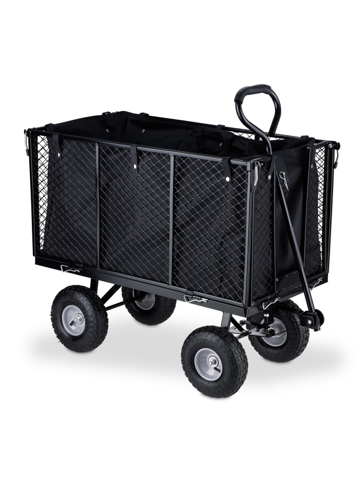 relaxdays Handwagen in Schwarz günstig kaufen onesize