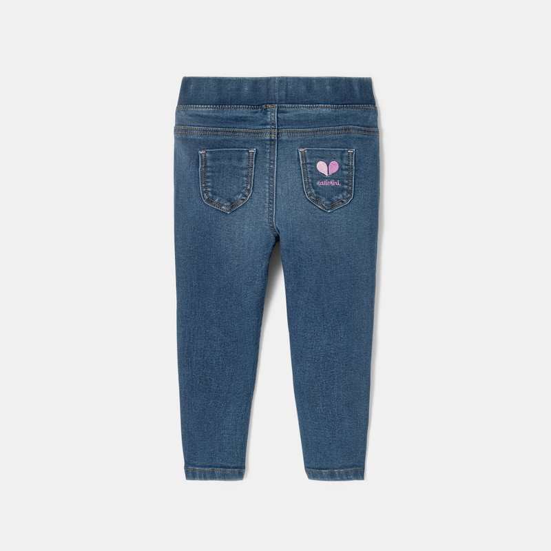 Jean slim bébé fille taille élastiquée bleu stone Catimini