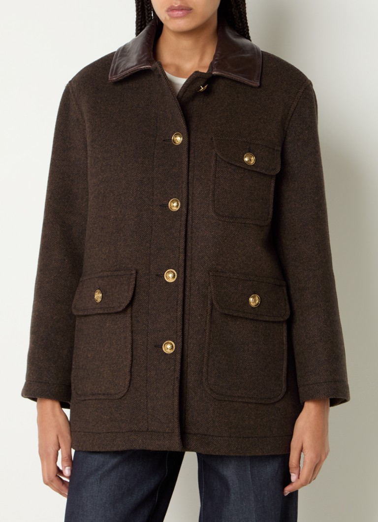 Sandro jacket in wool blend with patch pockets