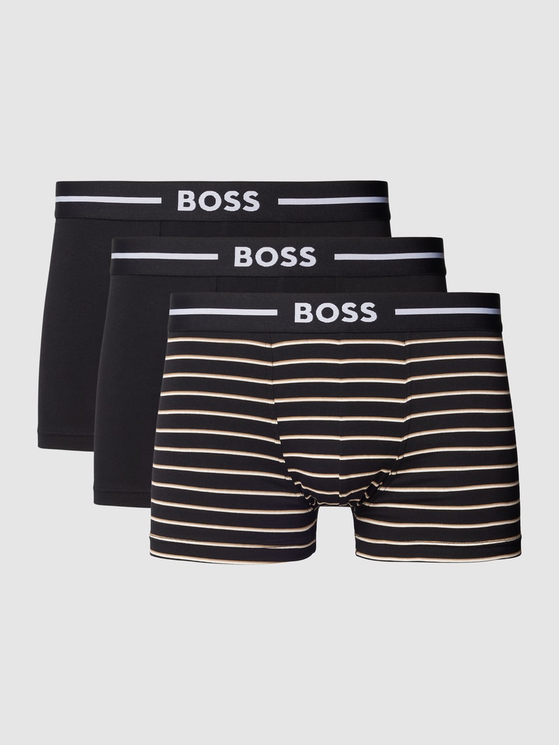 Trunks mit Label-Bund im 3er-Pack in schwarz