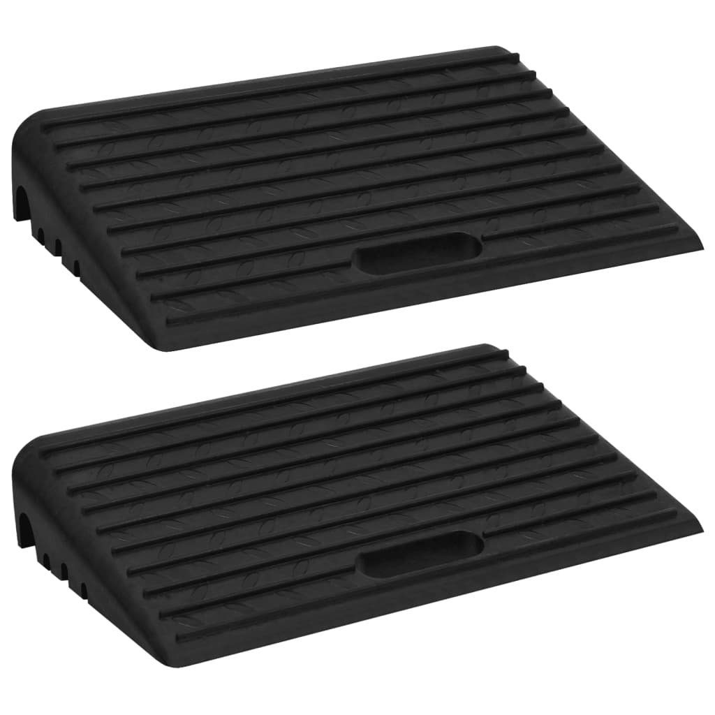 vidaXL Verkehrsschild Bordsteinrampen 2 Stk. 50x30x11 cm Gummi, (1 St)