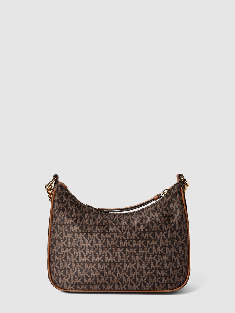 Handtasche mit Label-Detail Modell 'JET SET CHARM' in mittelbraun