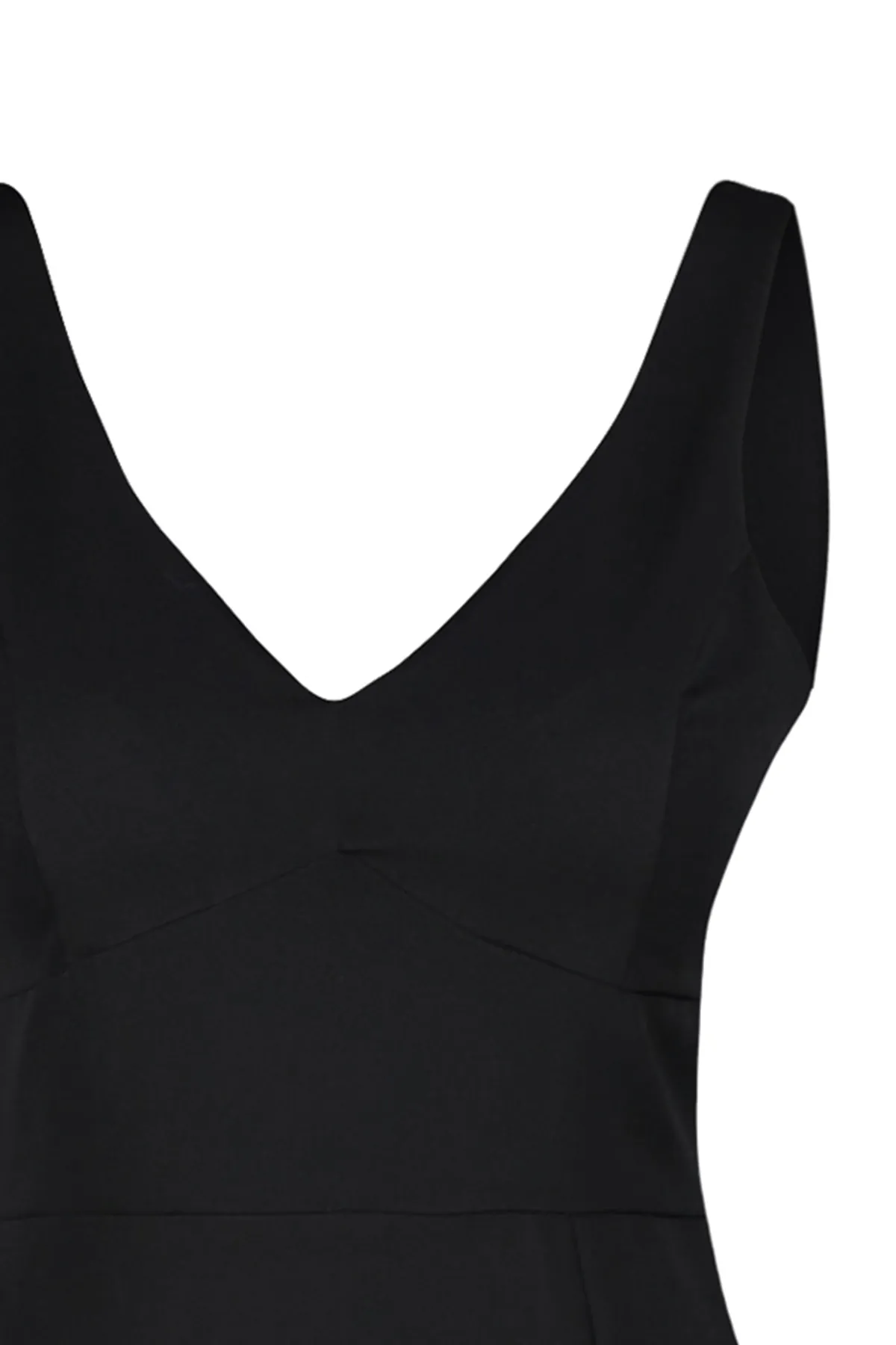 Trendyol Collection  Schwarzes figurbetontes Mini-Webkleid mit V-Ausschnitt TWOSS23EL02036