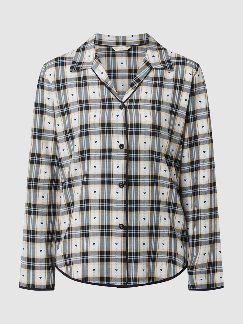 Pyjama-Oberteil aus Flanell in offwhite