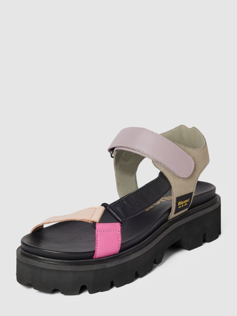 Sandalen aus Leder mit Label-Detail Modell 'ELSIE' in schwarz