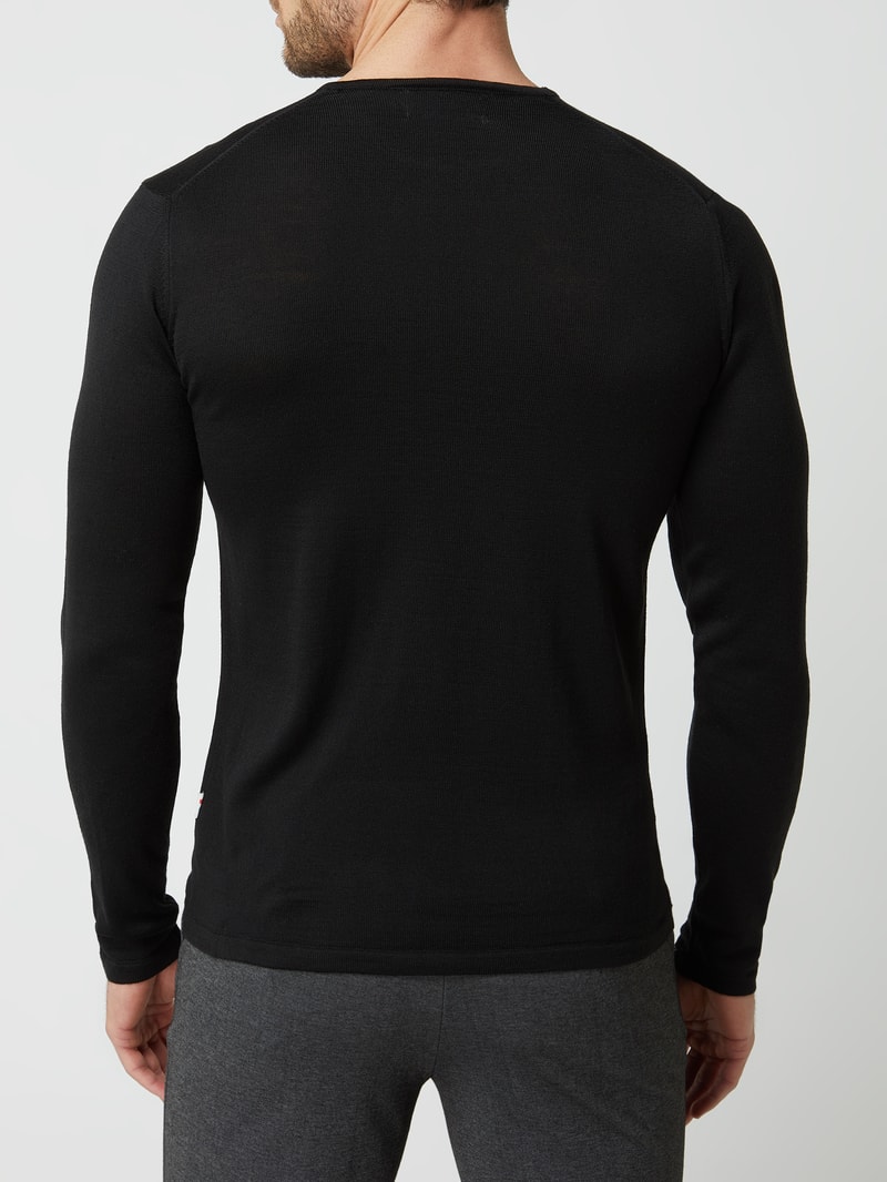 Pullover aus Wollmischung in schwarz