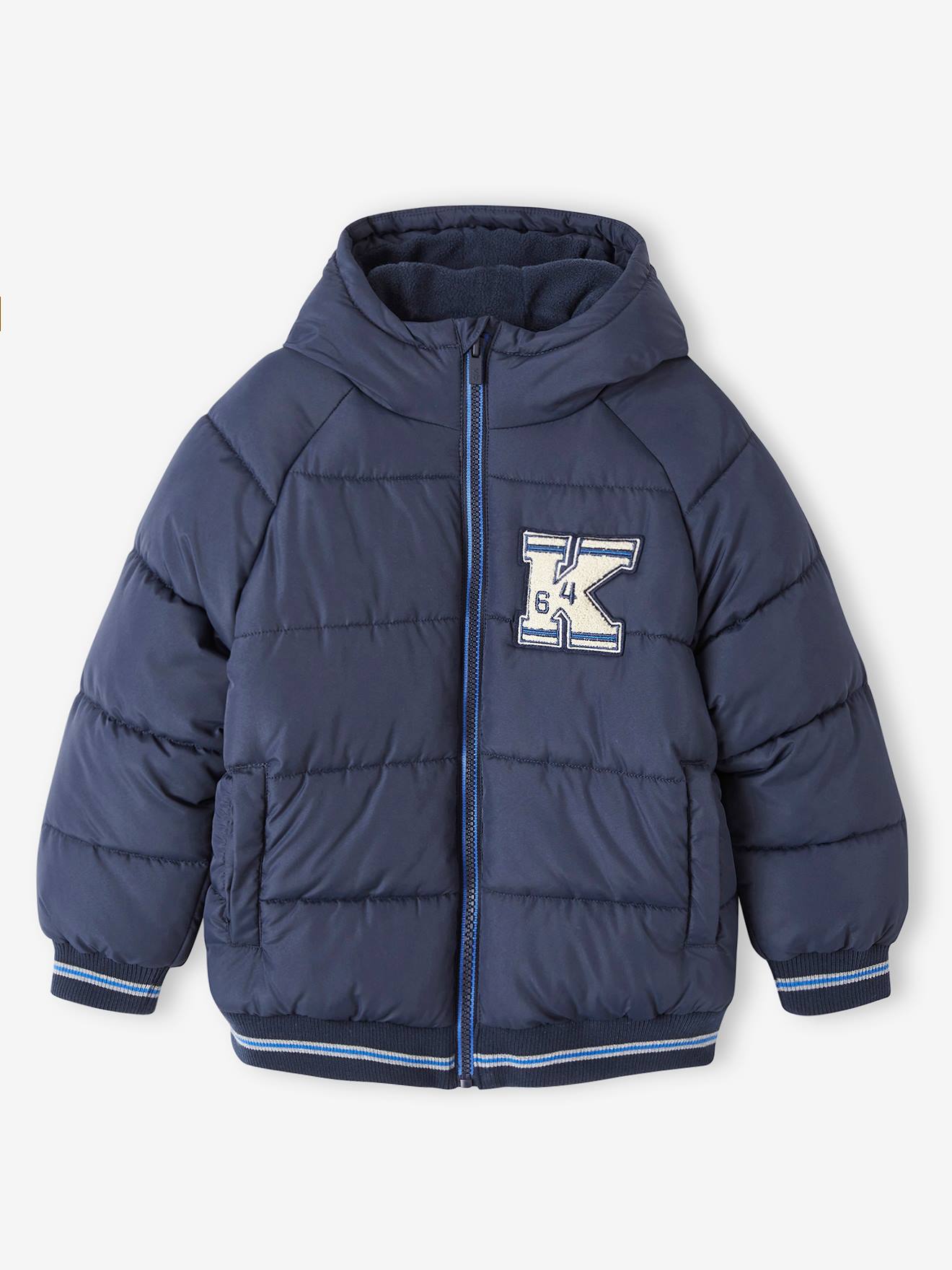 Vertbaudet Jungen Steppjacke mit Fleecefutter, Recycling-Polyester - tannengrün