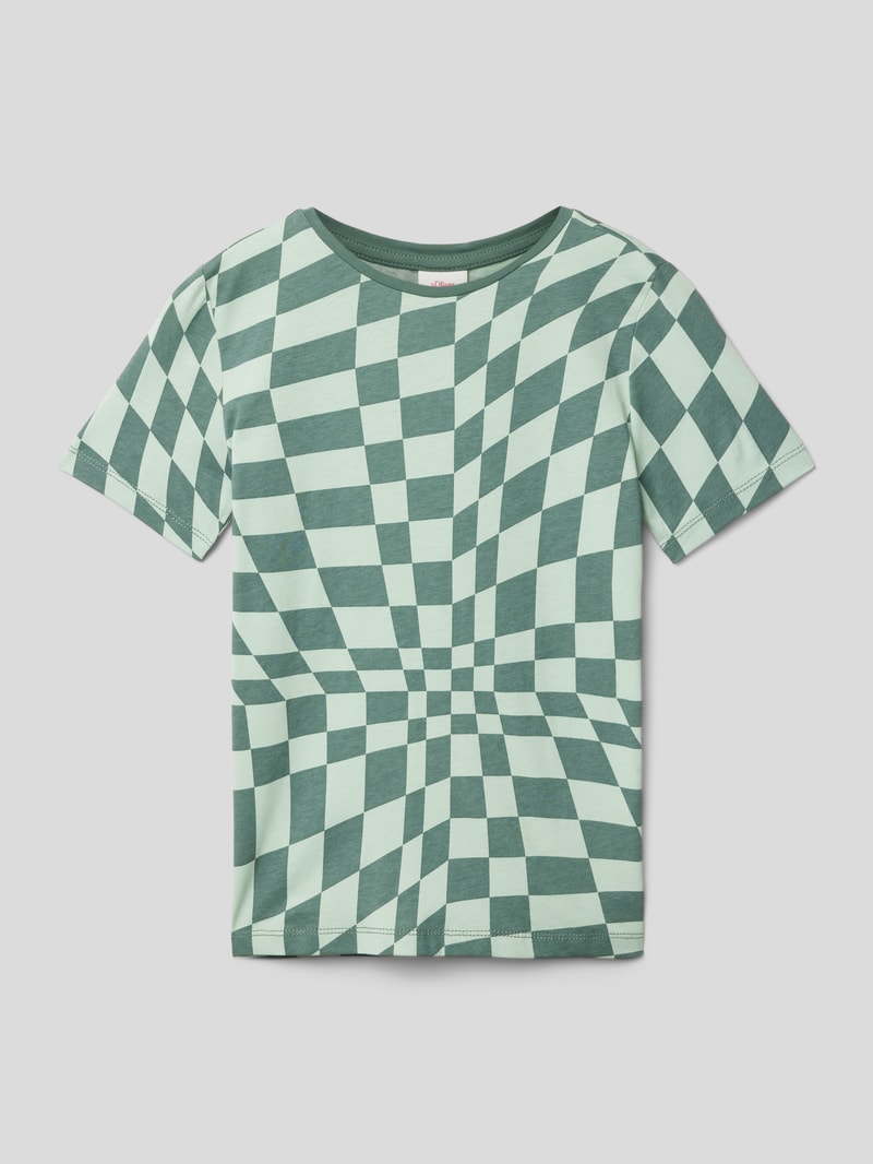 T-Shirt mit Allover-Muster in schilf