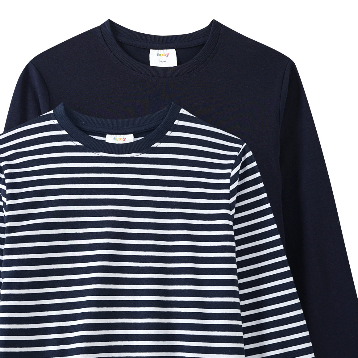 2 Jungen Langarmshirts im Basic-Look