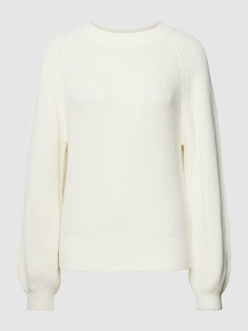 Strickpullover mit Ballonärmeln in offwhite
