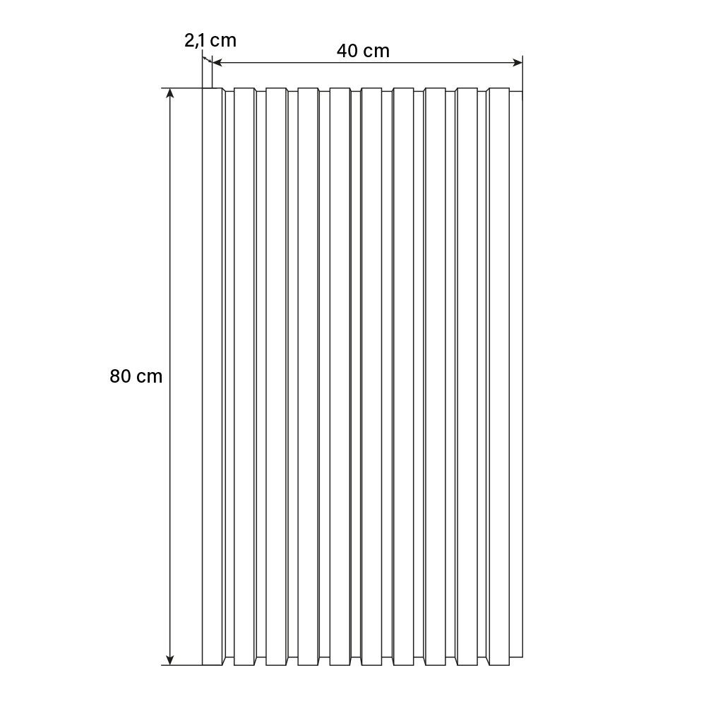 HOME DELUXE Wandpaneel Akustikpaneel / Lamellenwand SONIC, BxL: 40,00x80,00 cm, 0,32 qm, (Schalldämpfend, 1-tlg., Individuell kürzbar und zuschneidbar) Holzwand, Akustik Wand Paneele, Akustik Paneel