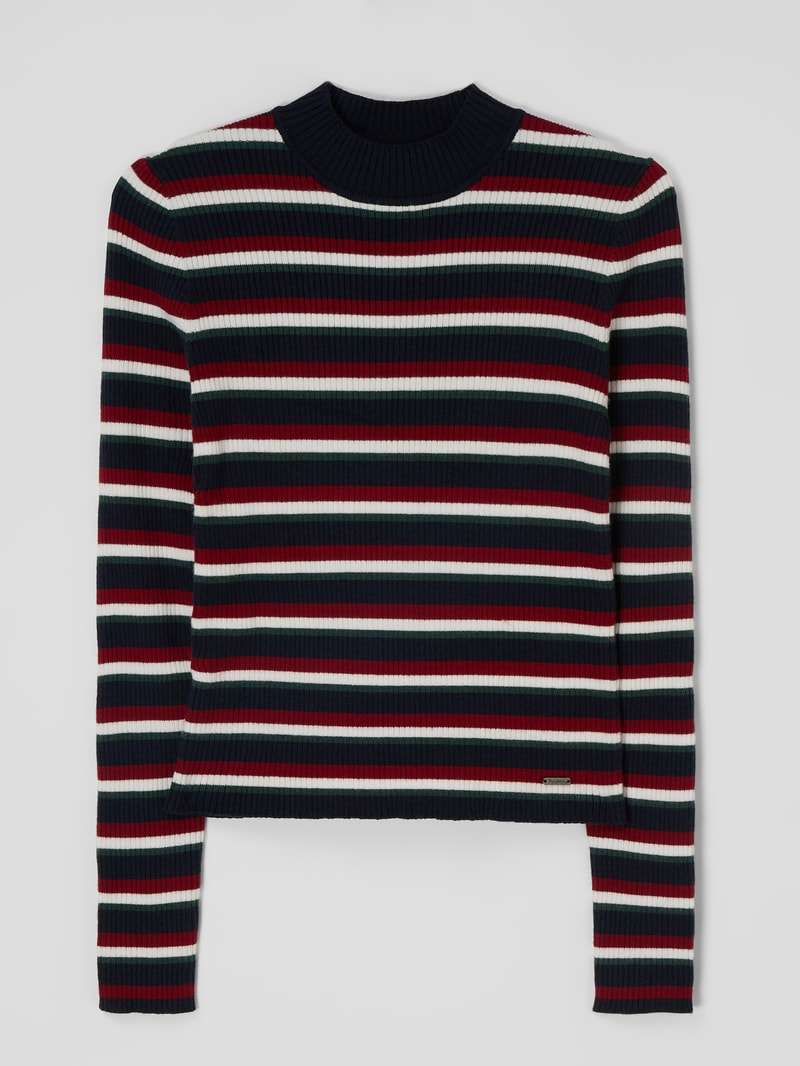 Pullover mit Streifenmuster Modell 'Xanthe' in marineblau