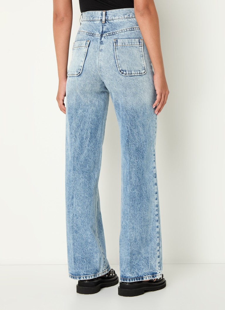 Sandro high-waist straight-leg jeans with a light wash