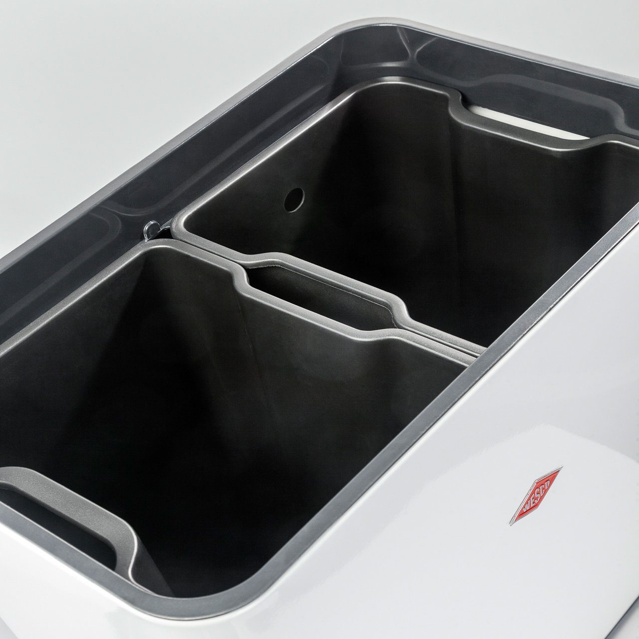 WESCO Mülltrennsystem I.MASTER DOUBLE (2 x 20 Liter) MIT SENSOR, Stahlblech, 2 x 20 Liter, abnehmbarer Deckel, Öffnung per Sensor