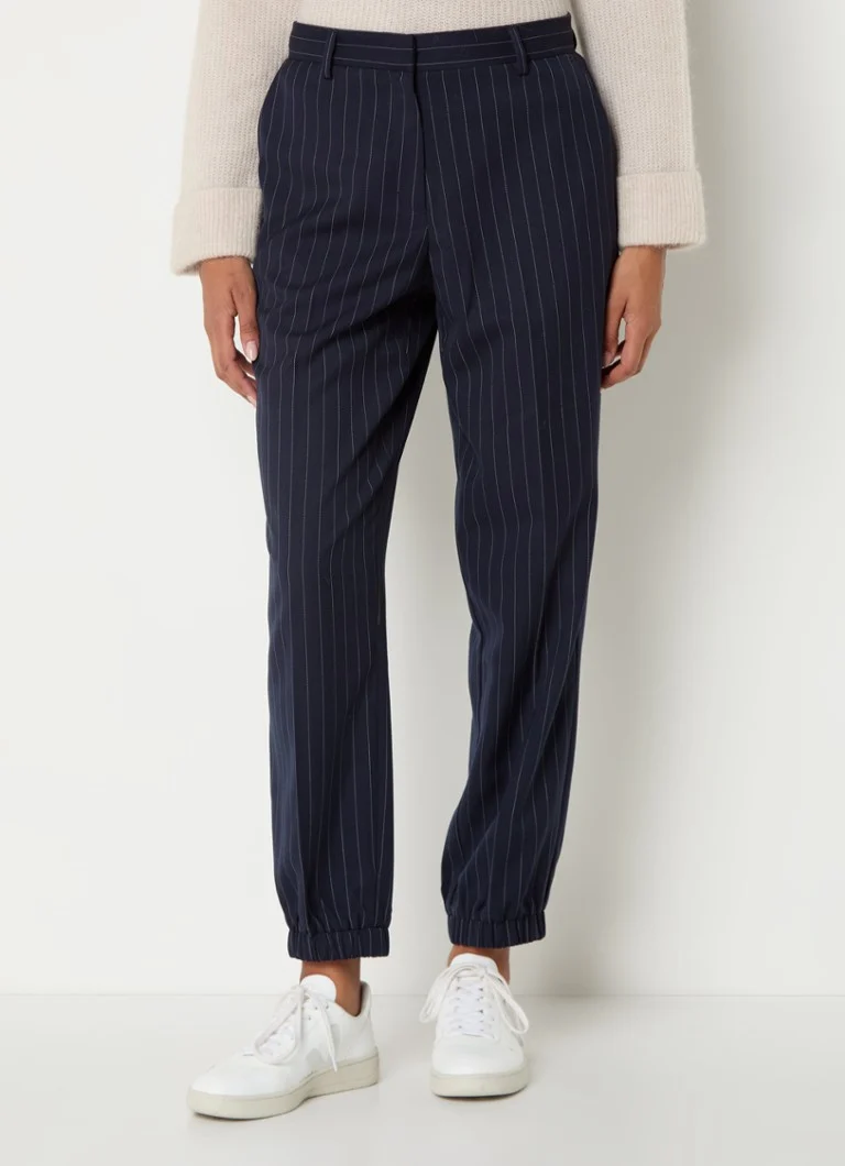 MSCH Copenhagen Mschkendra high waist tapered fit chinos with pinstripe