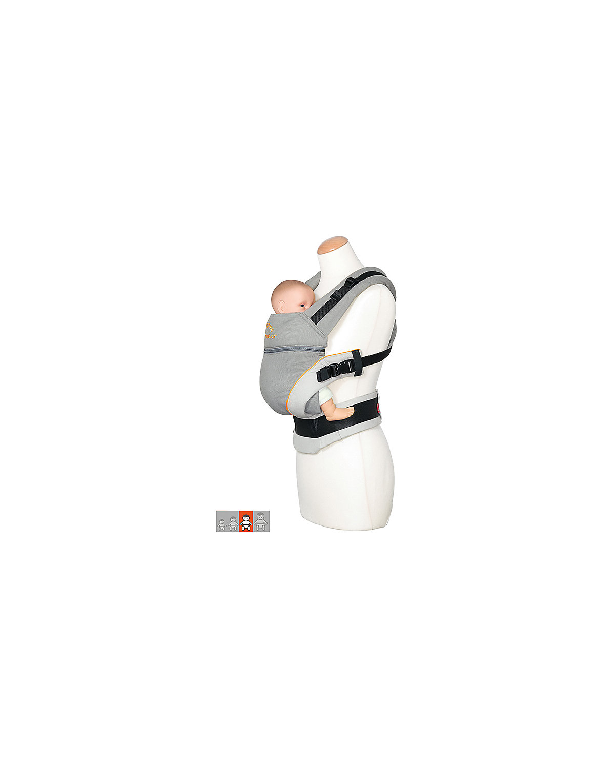Babytrage XT Cotton grey-orange