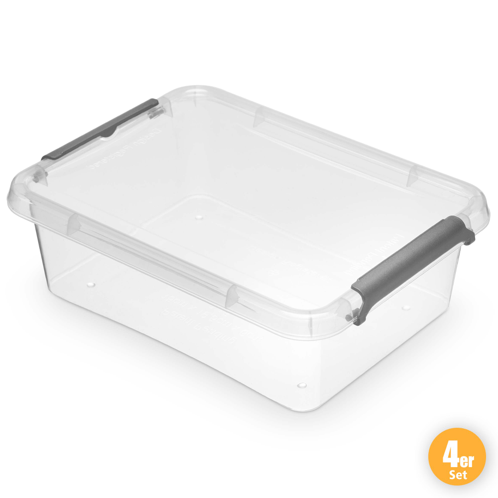 Toptex Ordnung Clipboxen, je ca. 19,5 x 15 x 6 cm - 4er-Set