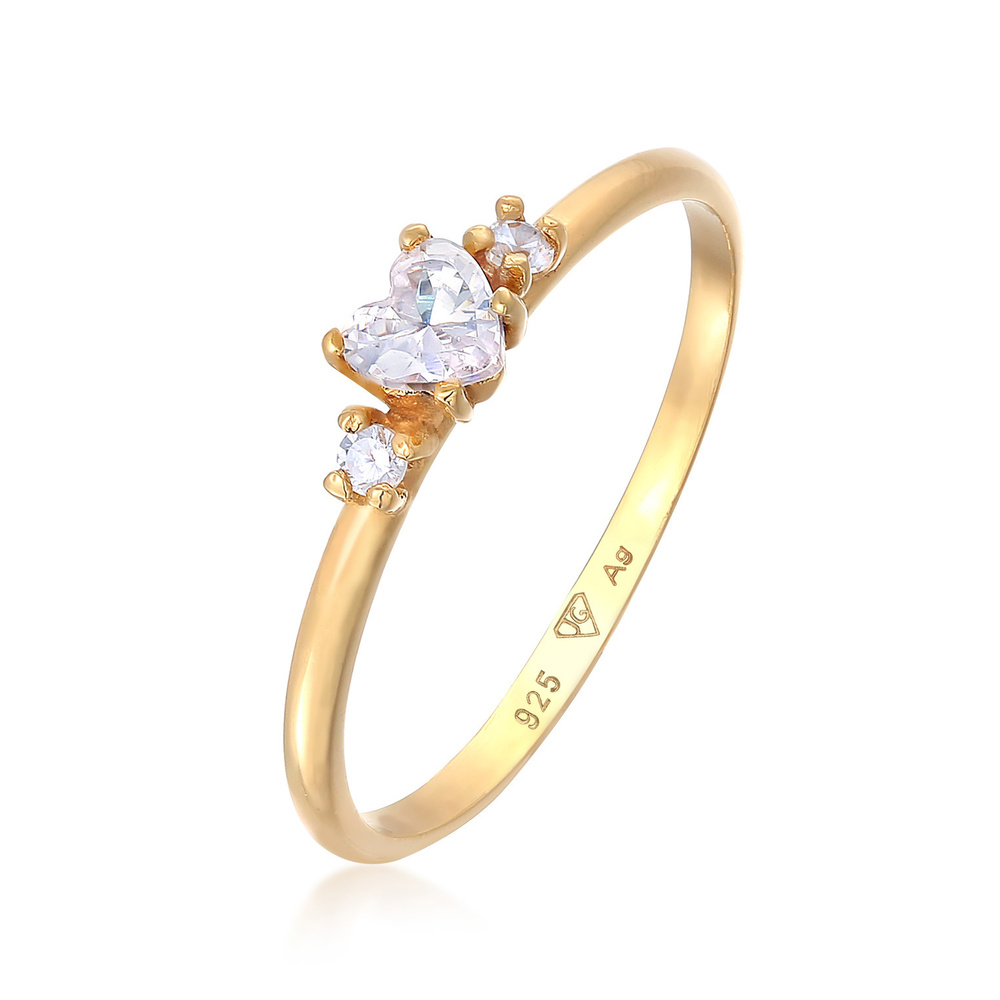 Elli Elli Bague Femmes Bague de fiançailles Cœur avec cristal de zirconium en argent s Bague