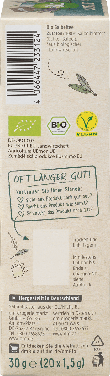 Kräutertee, Salbei, (20 Beutel), 30 g