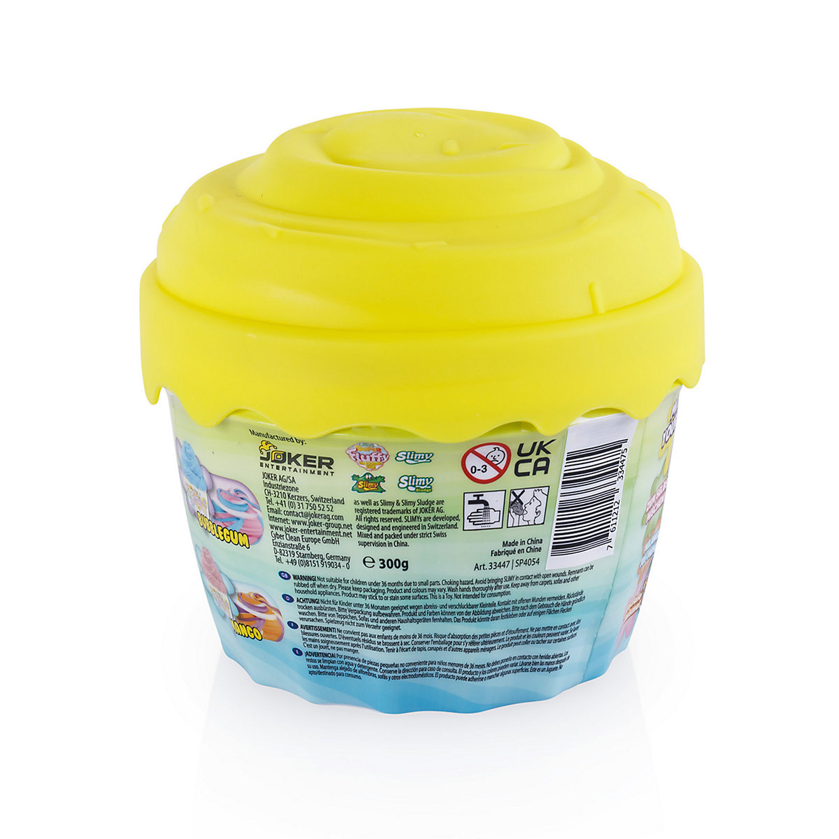 SLIMY® Super Fluffy 300g Spielmasse im Cup Cake-Becher - der flaumigste Original Slimy Slime, lustig duftende Schleim Knete für Kinder