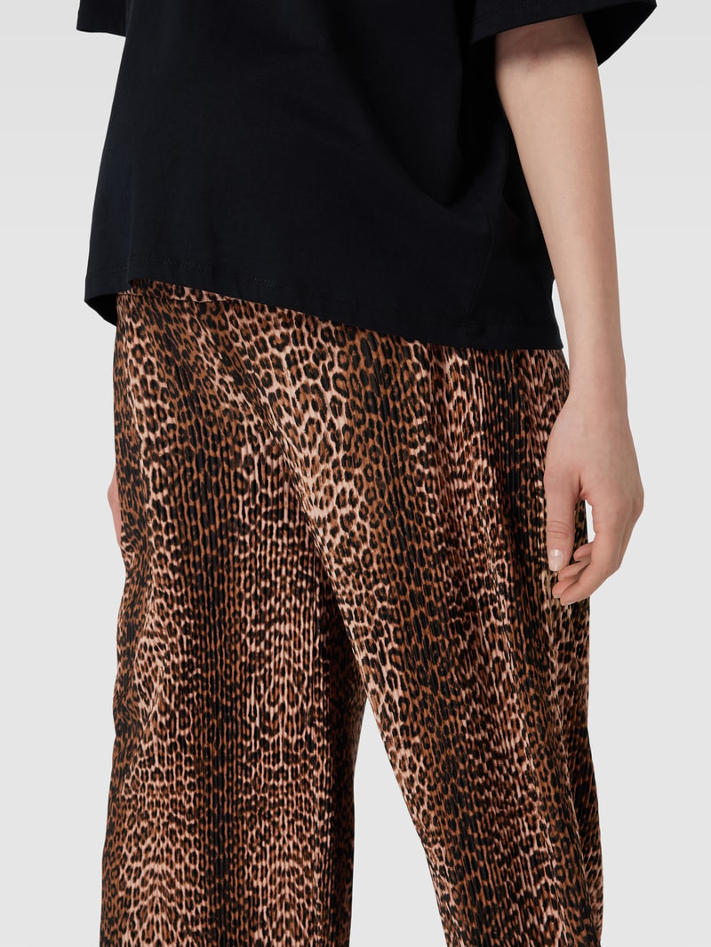 Umstands-Hose mit Animal-Print Modell 'Aora' in schwarz