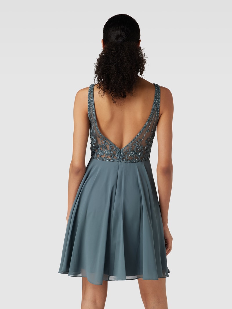 Cocktailkleid in Minilänge mit floraler Spitze in grün