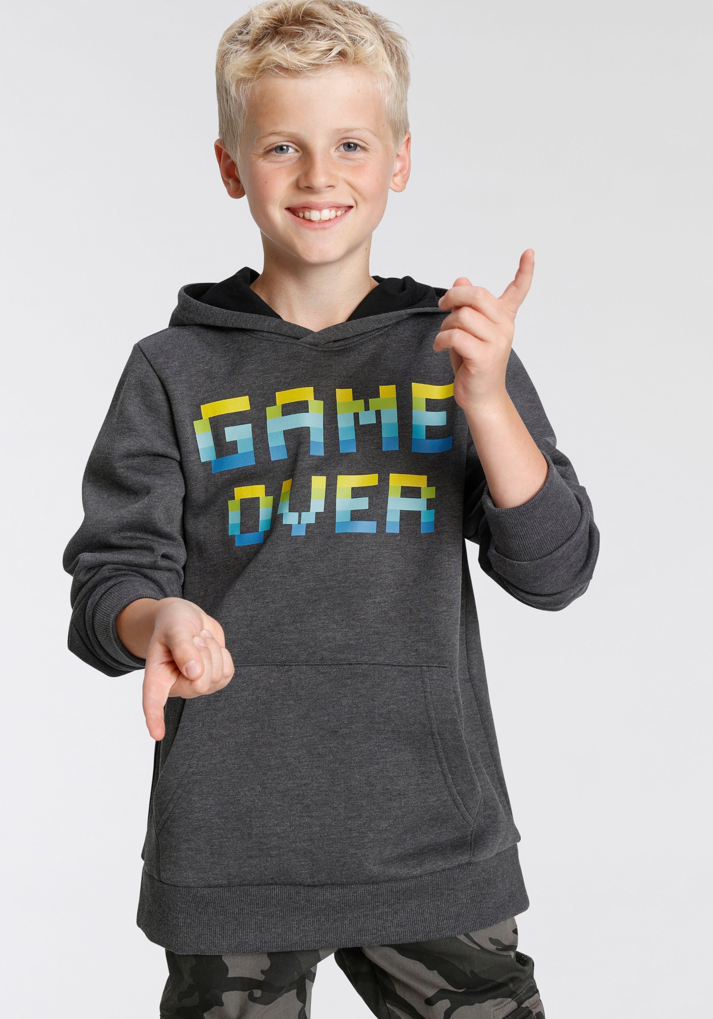 KIDSWORLD Kapuzensweatshirt GAME OVER in melierter Qualität, Spruch