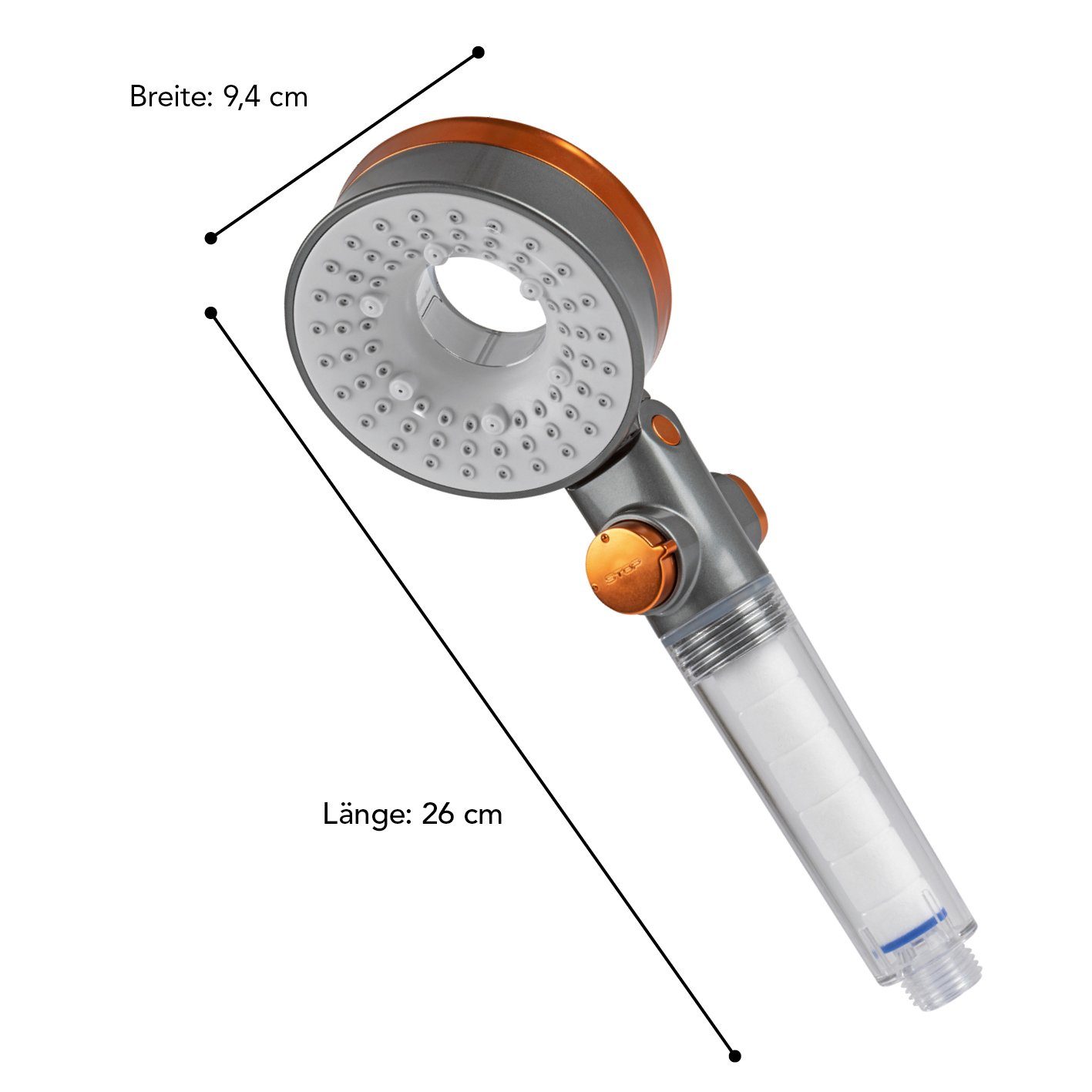 EASYmaxx Regenduschkopf Water-Control mit Spar- & Stopp-Funktion, bis 65% Wasser sparen