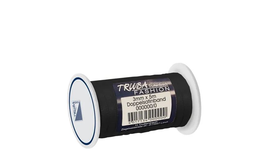 TRUBA Doppelsatinband ùni schwarz 5 m schwarz