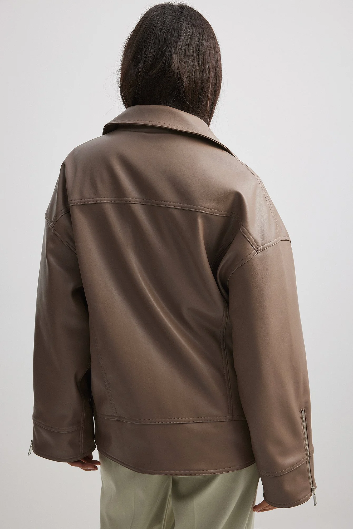 Übergroße PU-Jacke