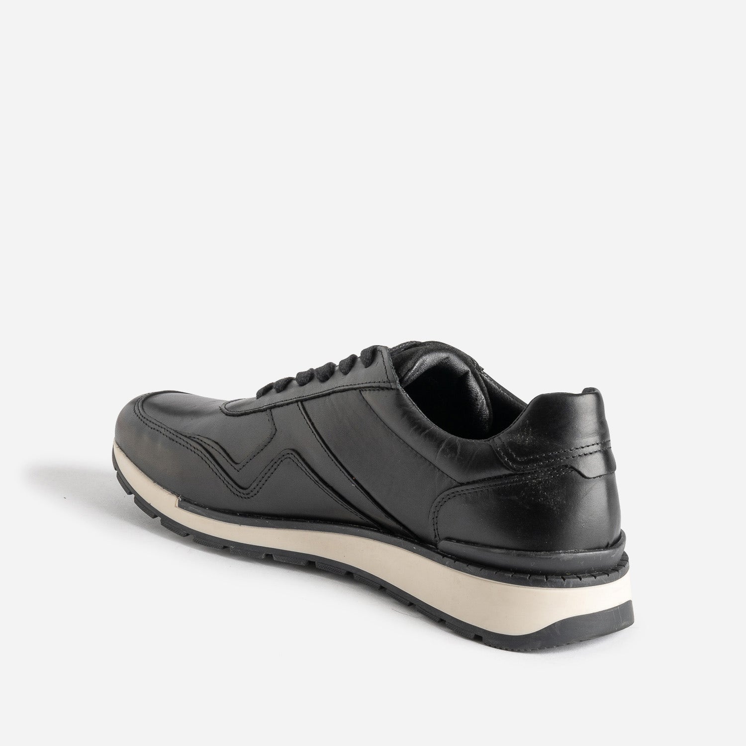 Tennis noire cuir