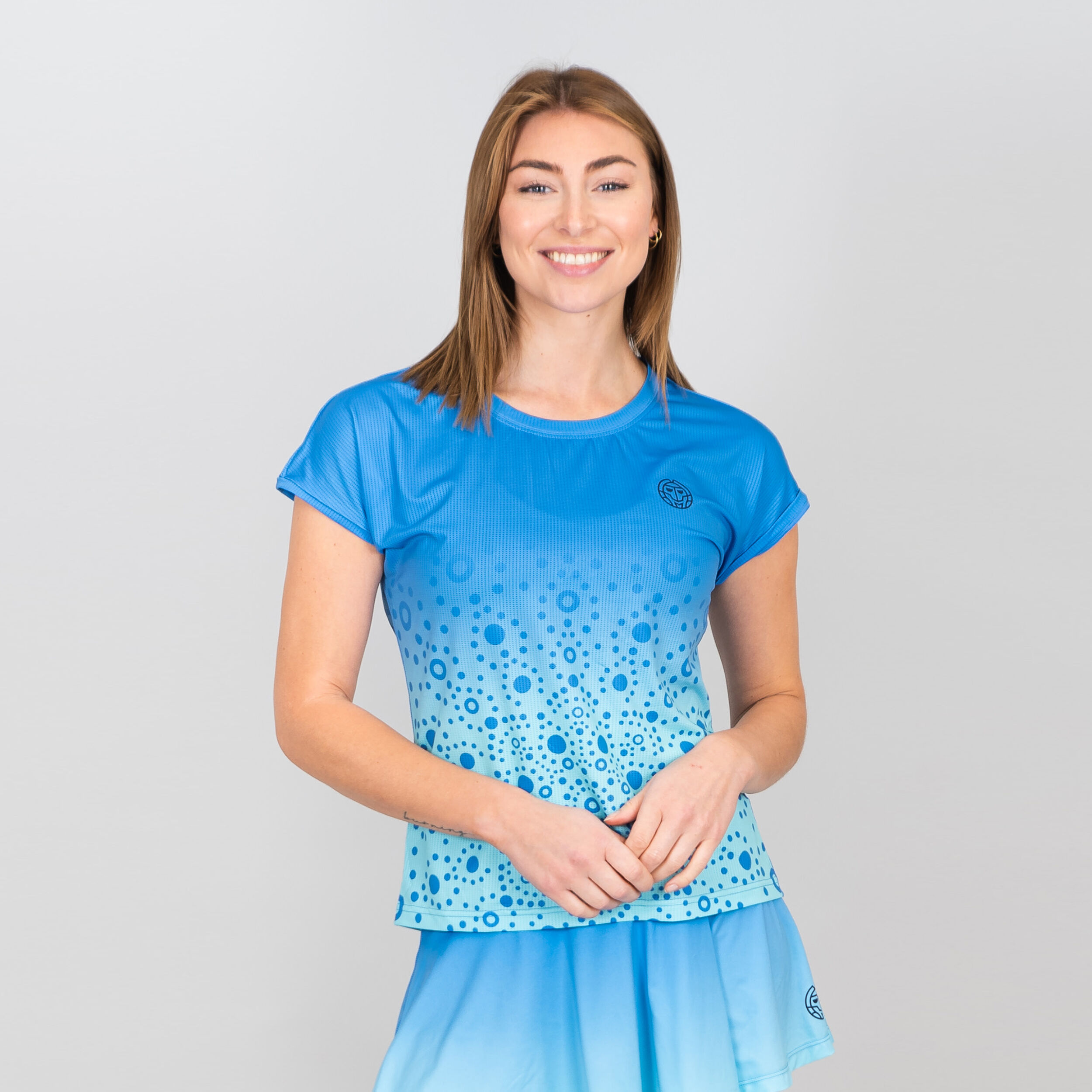 Colortwist Capsleeve T-Shirt Damen - Blau, Türkis