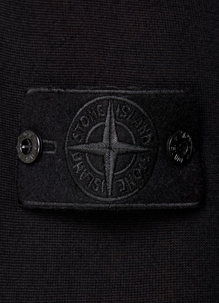 Ζιβάγκο Stone Island 565FC από λεπτό πλεκτό παρθένο μαλλί με λογότυπο