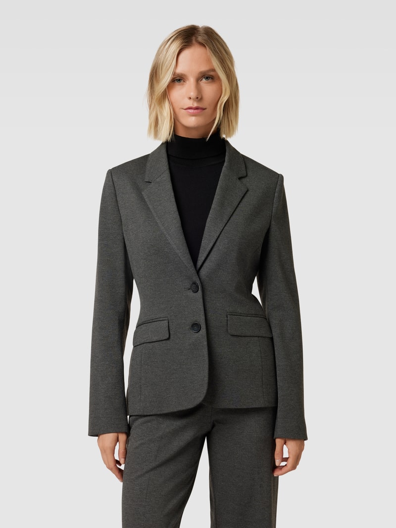 Blazer mit Knopfverschluss in mittelgrau meliert