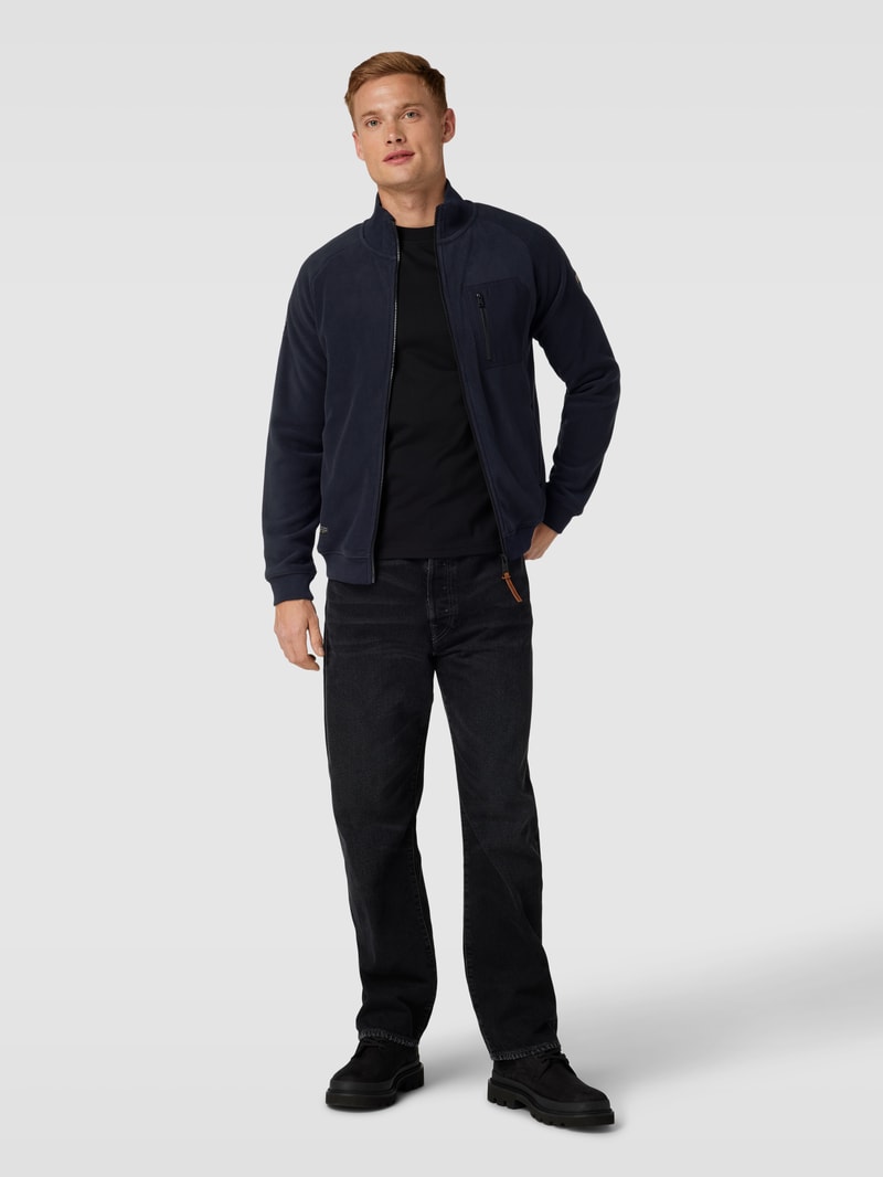Fleecejacke mit Brusttasche in dunkelblau