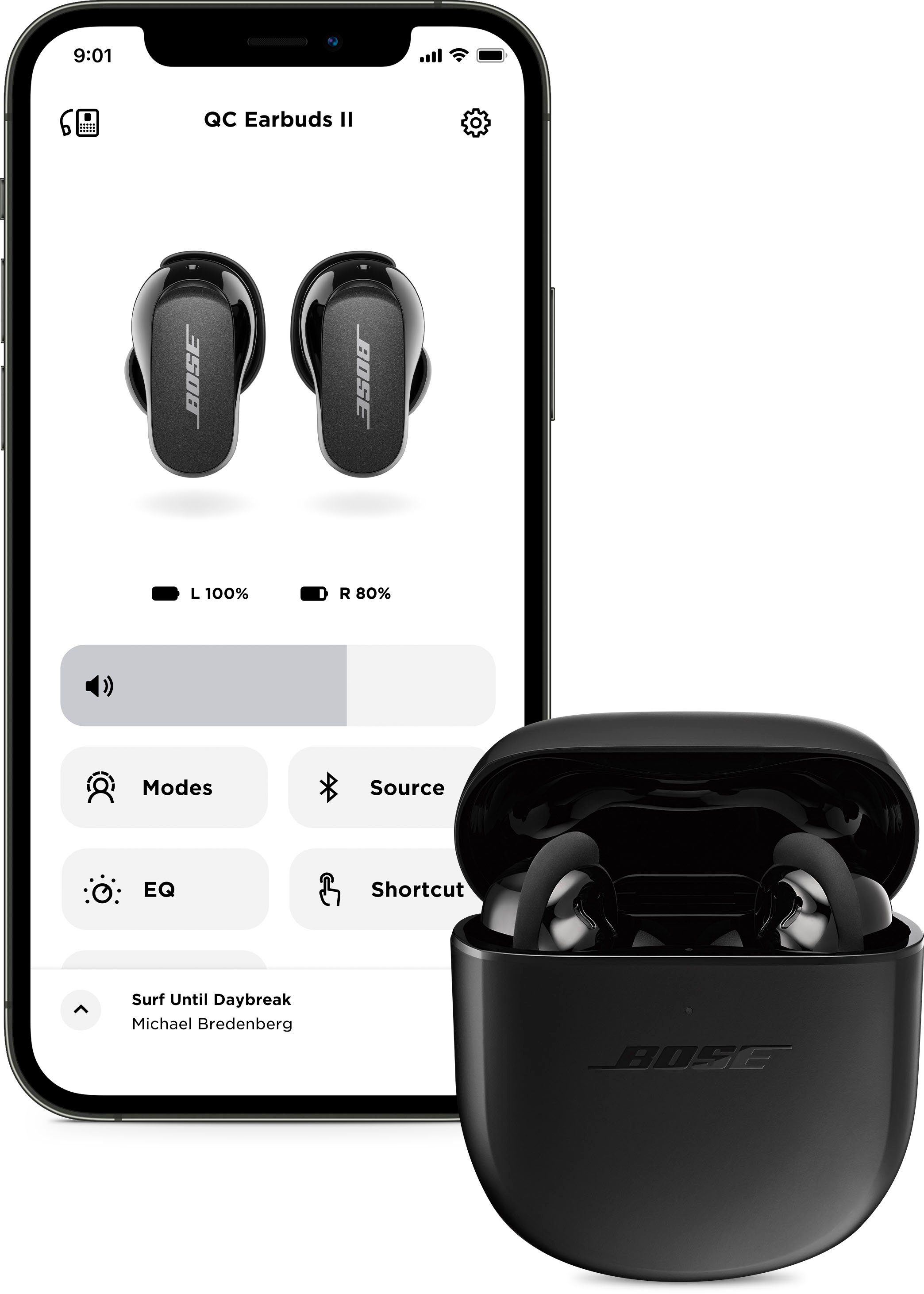 Bose QuietComfort® Earbuds II wireless In-Ear-Kopfhörer (Freisprechfunktion, Noise-Cancelling, integrierte Steuerung für Anrufe und Musik, Bluetooth, kabellose In-Ear-Kopfhörer mit Lärmreduzierung personalisiertem Klang)