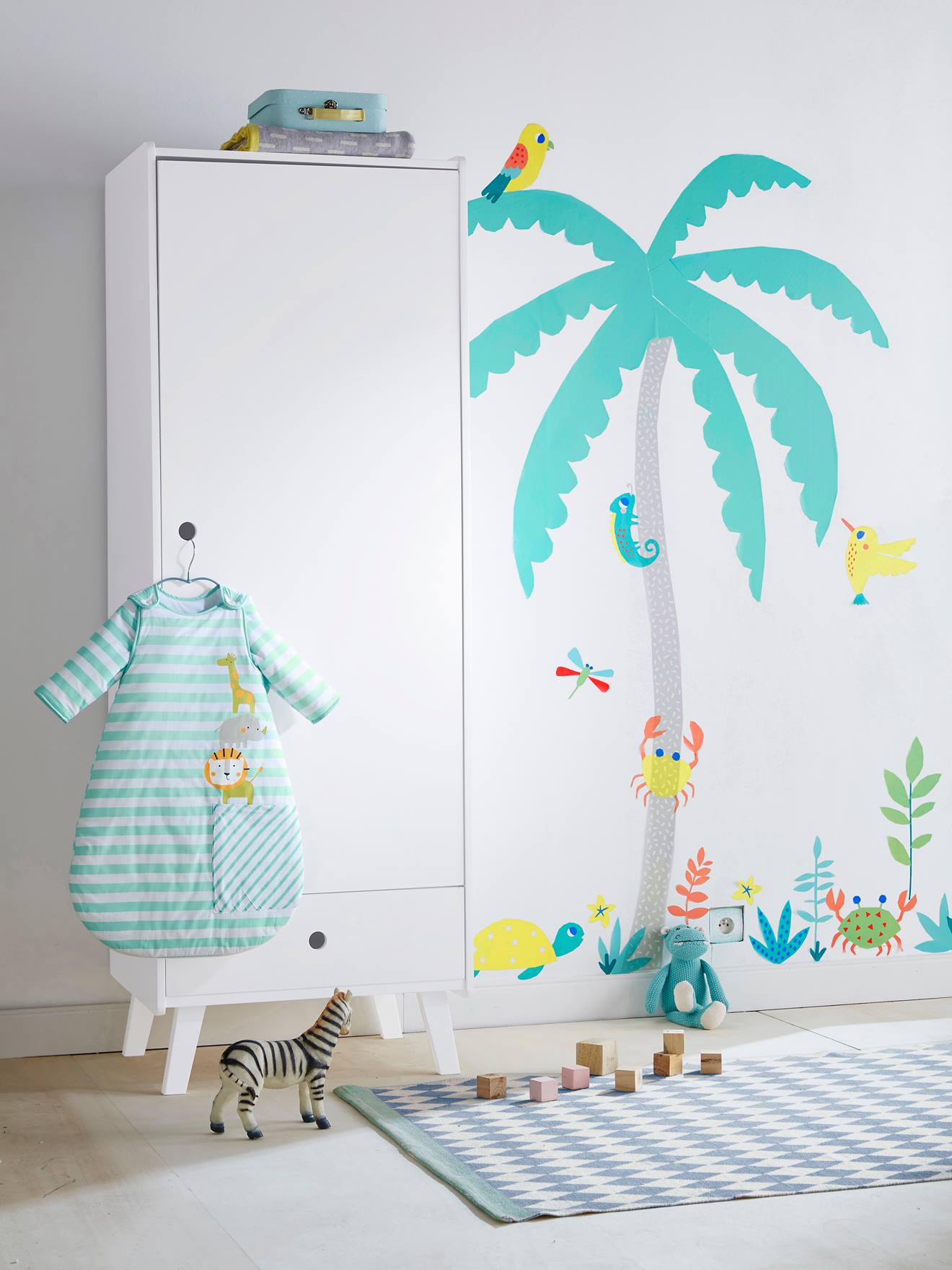 Vertbaudet Kinderzimmer Wandsticker PALME - mehrfarbig