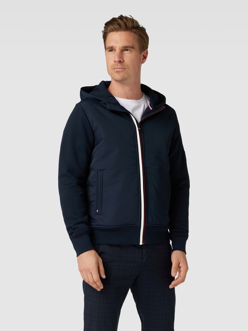 Sweatjacke mit Label-Detail in marineblau