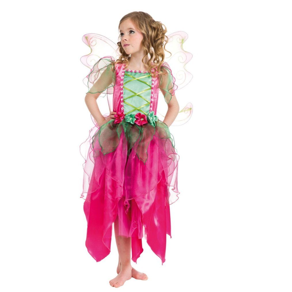 CHAKS Feen-Kostüm Blumenfee Kostüm für Kinder, Feen-Kleid und Flügel