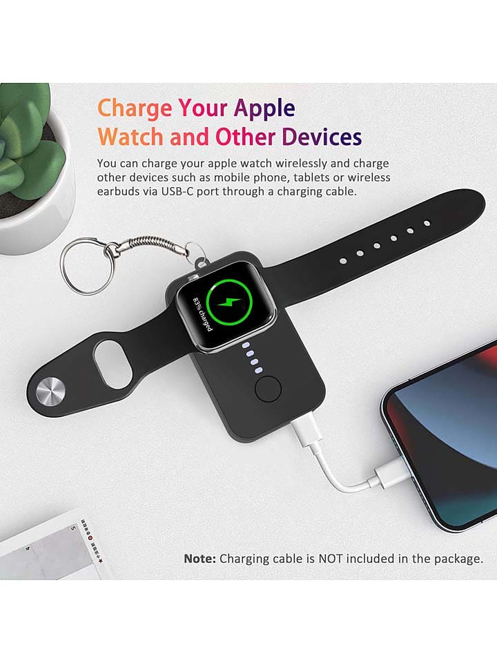 SWEET ACCESS Mini-Powerbank für Smartwatches in Schwarz - 1200 mAh günstig kaufen onesize