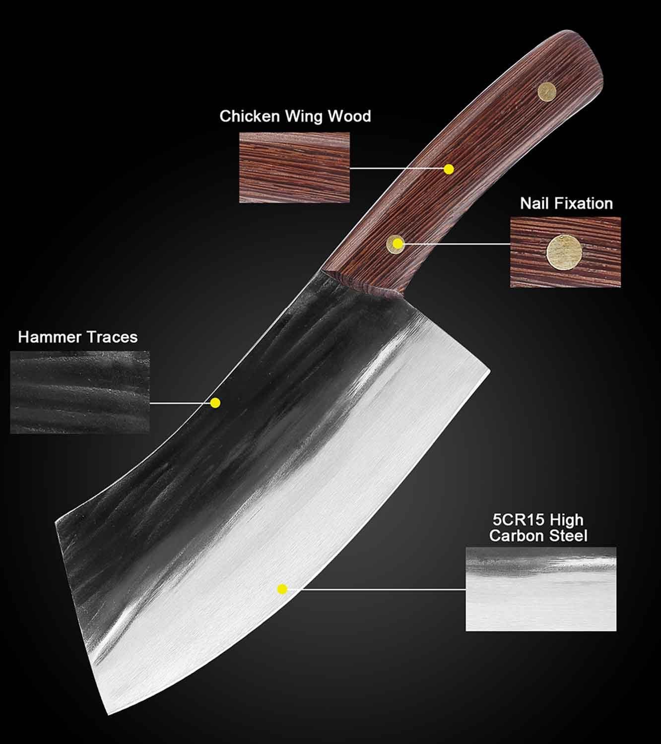 Muxel Hackmesser Hackmesser und Metzgermesser Dem serbischen Full Tang Hackmesser nache, schwer mit Lederscheide